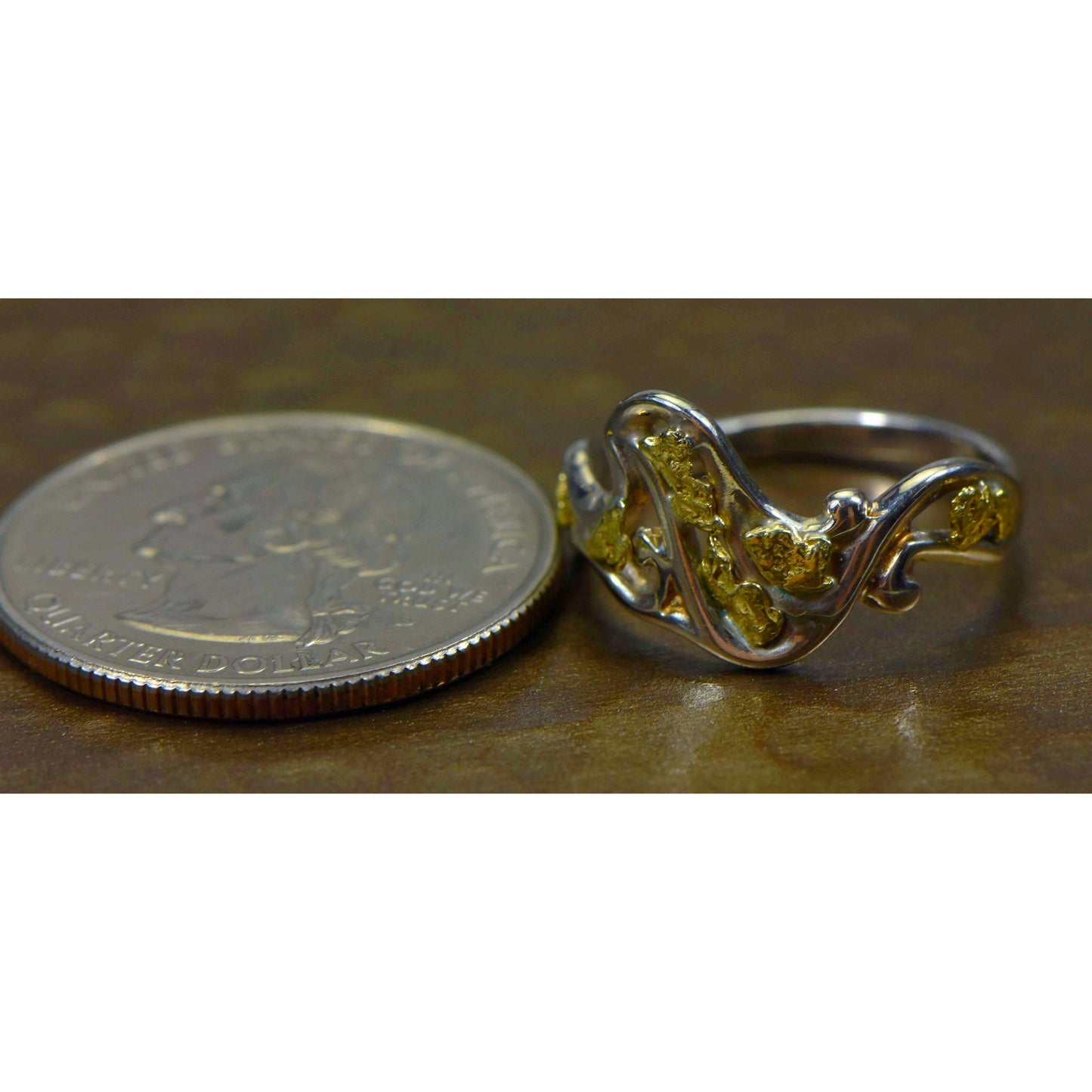 Orocal Gold Nugget Ladies Ring RL179SS-Destination Gold Detectors