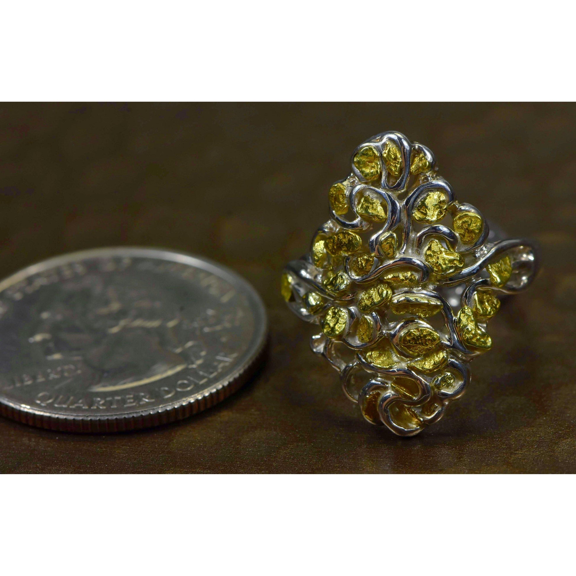 Orocal Gold Nugget Ladies Ring RL239SS-Destination Gold Detectors