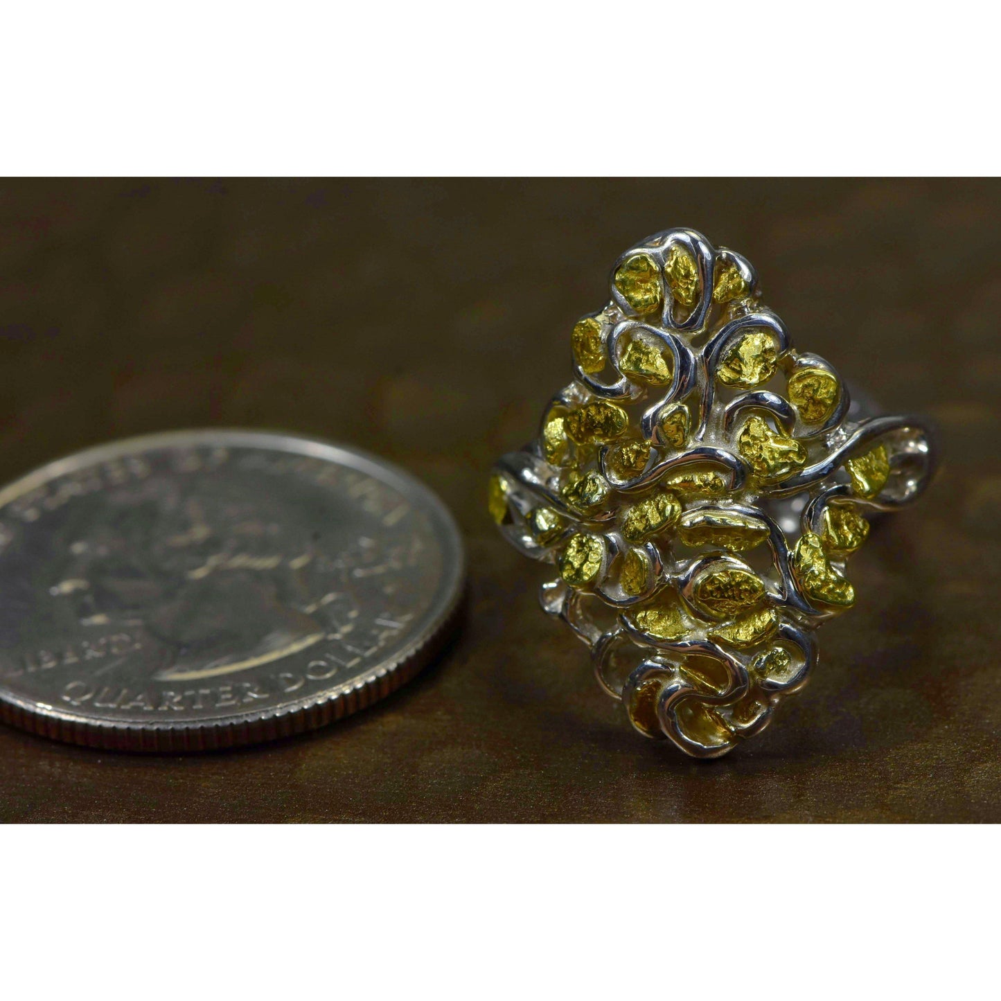 Orocal Gold Nugget Ladies Ring RL239SS-Destination Gold Detectors