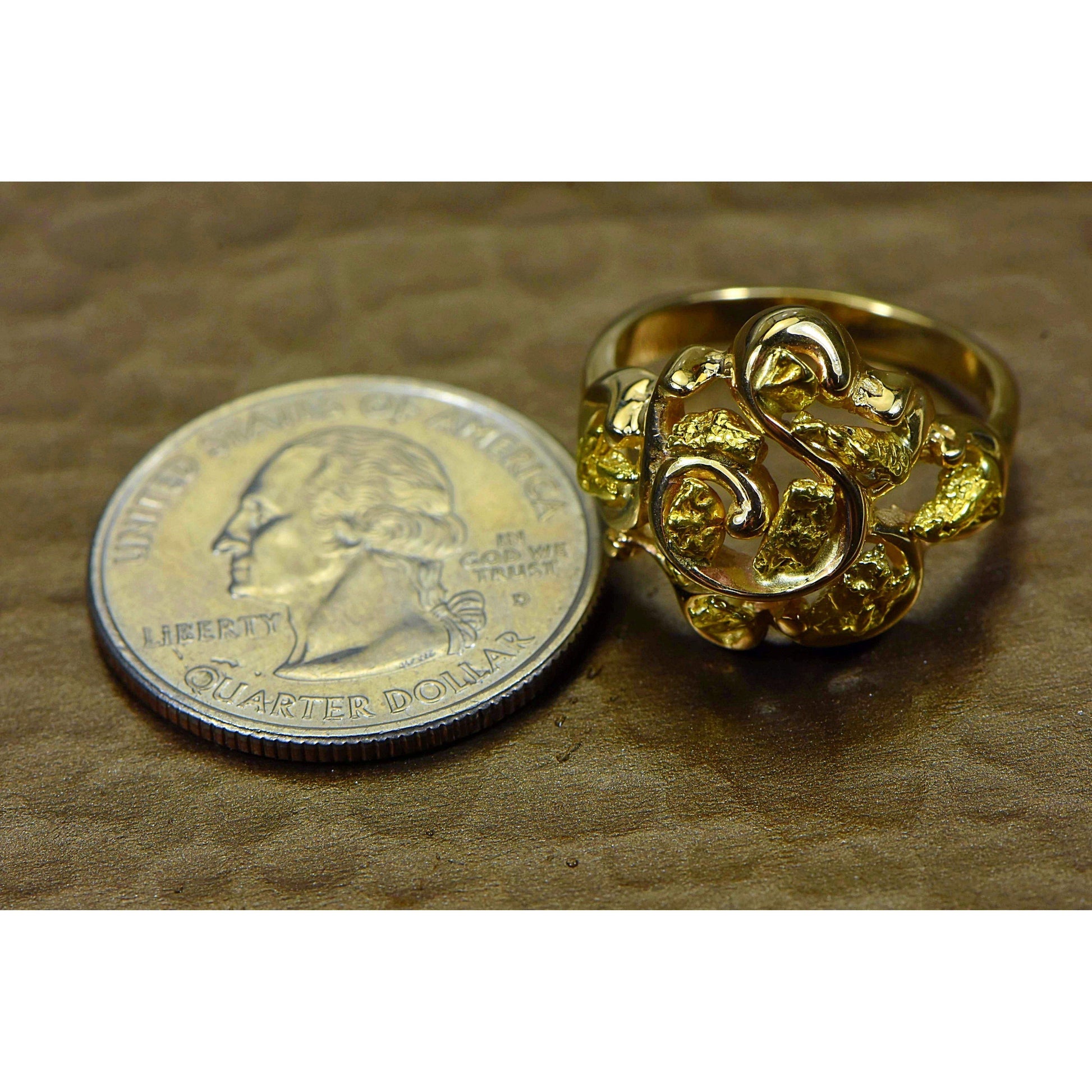 Orocal Gold Nugget Ladies Ring RL462-Destination Gold Detectors