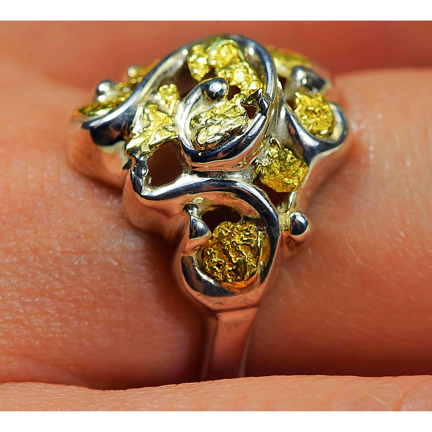 Orocal Gold Nugget Ladies Ring RL462SS-Destination Gold Detectors