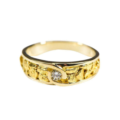 Orocal Gold Nugget Ladies Ring with Diamond RL613D10-Destination Gold Detectors