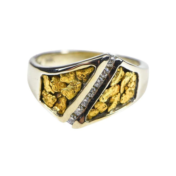 Orocal Gold Nugget Ladies Ring with Diamonds - RL1067DNW-Destination Gold Detectors