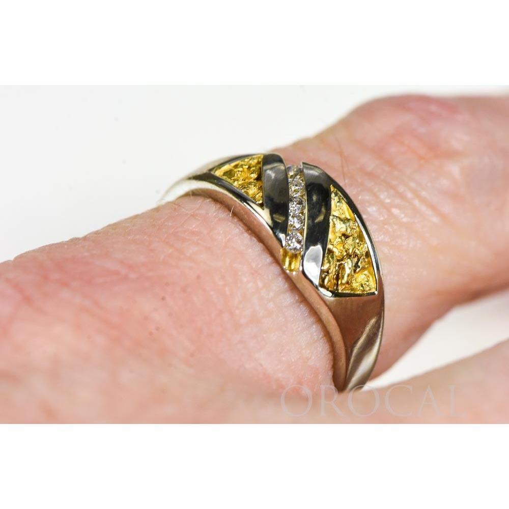 Orocal Gold Nugget Ladies Ring with Diamonds - RL1068DNW-Destination Gold Detectors