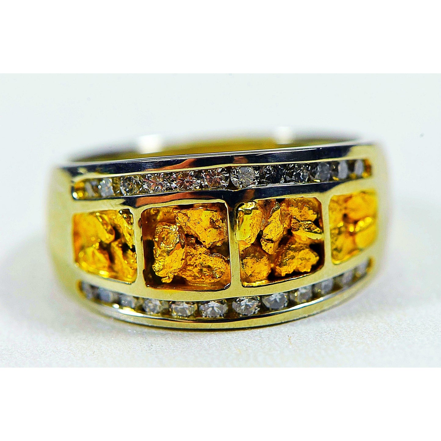 Orocal Gold Nugget Ladies Ring with Diamonds - RL1075DNW-Destination Gold Detectors