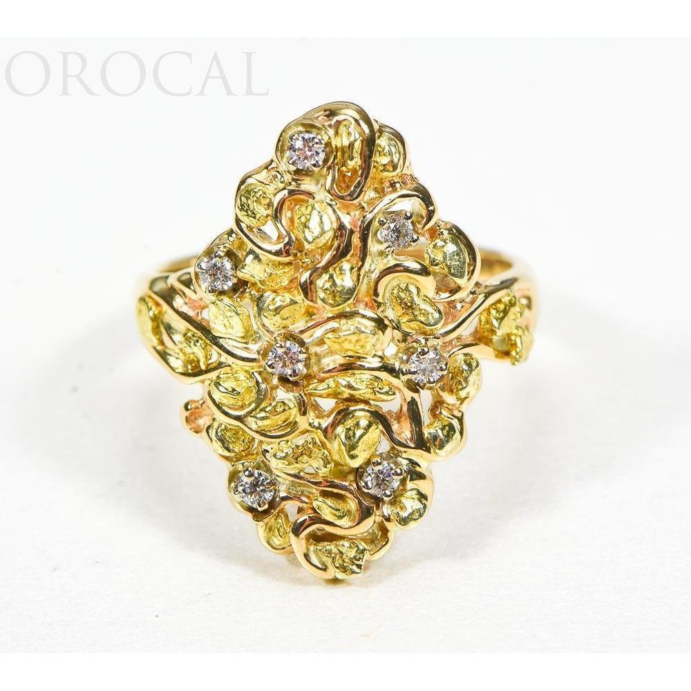 Orocal Gold Nugget Ladies Ring with Diamonds RL239D14-Destination Gold Detectors