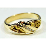 Orocal Gold Nugget Ladies Ring with Diamonds RL612D10-Destination Gold Detectors