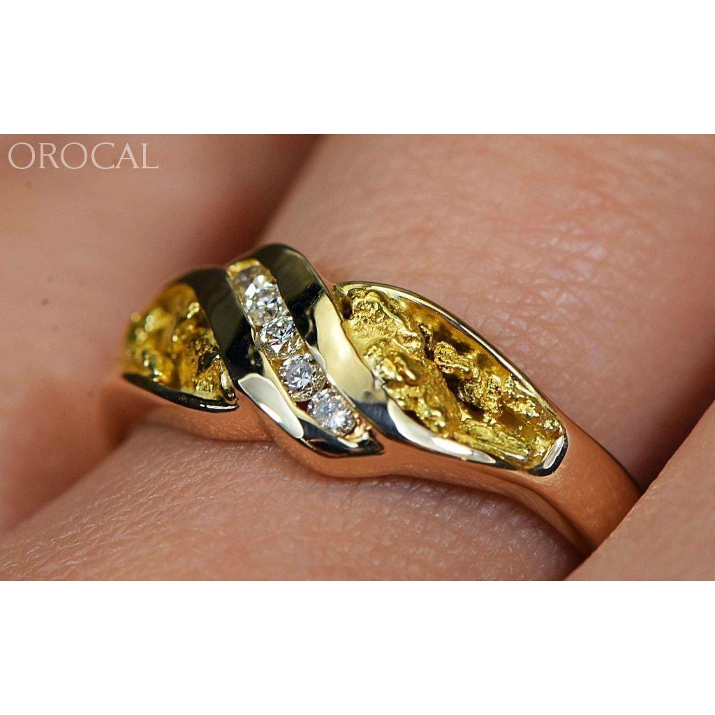 Orocal Gold Nugget Ladies Ring with Diamonds RL612D10-Destination Gold Detectors