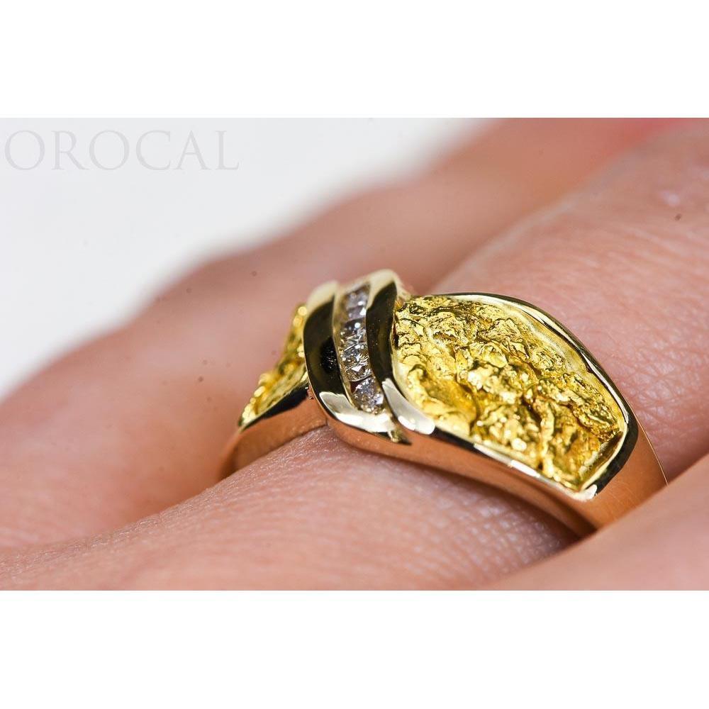 Orocal Gold Nugget Ladies Ring with Diamonds RL782D15N-Destination Gold Detectors