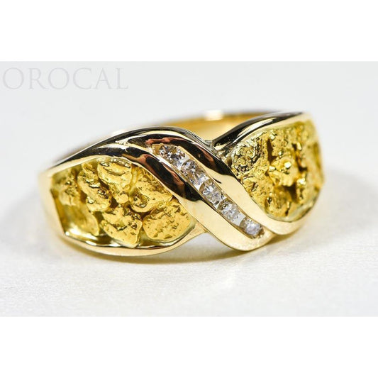 Orocal Gold Nugget Ladies Ring with Diamonds RL782D15N-Destination Gold Detectors