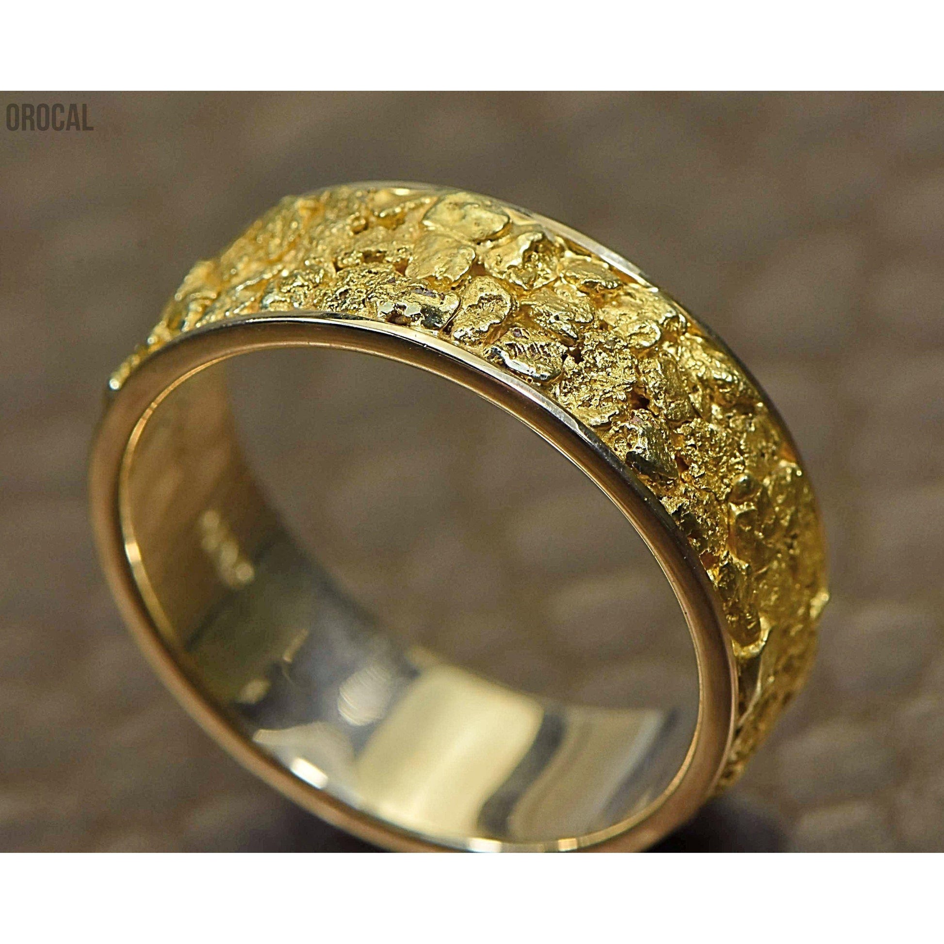 Orocal Gold Nugget Men's Ring RM8MM-Destination Gold Detectors