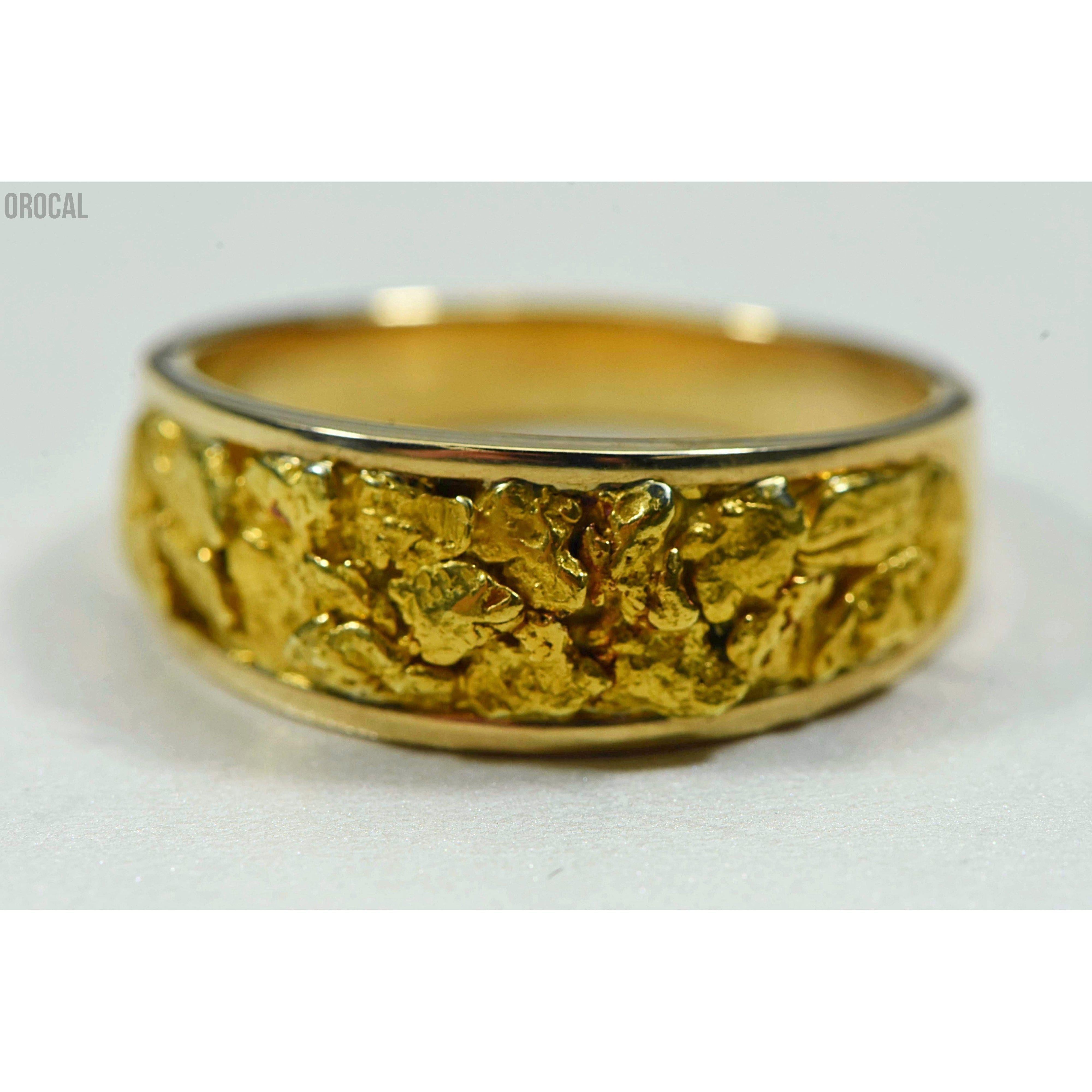 Mens gold sale nugget wedding ring