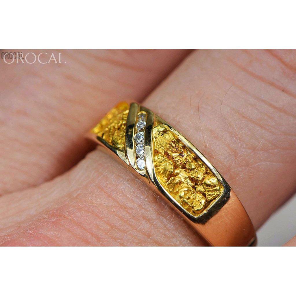 Orocal Gold Nugget Men's Ring with Diamond RM610D10-Destination Gold Detectors