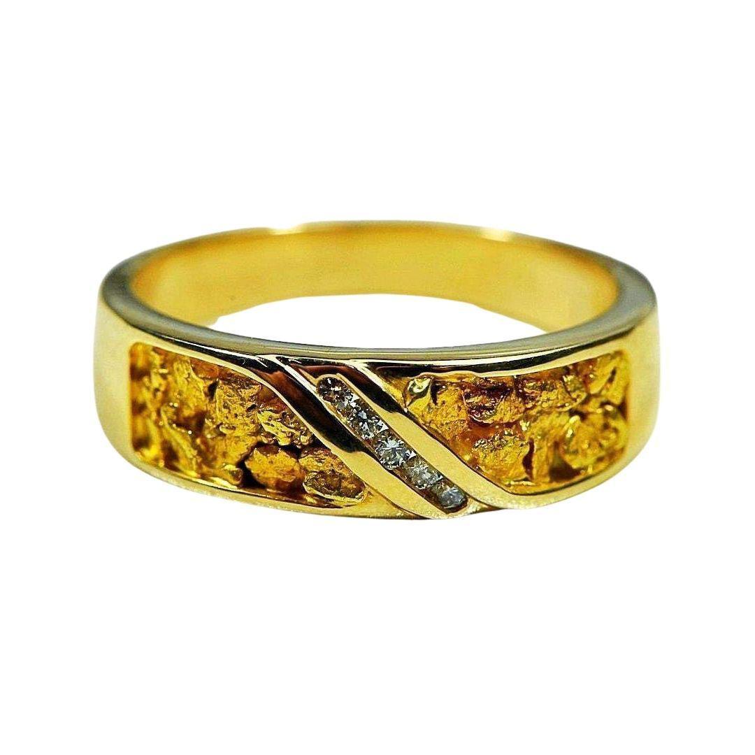 Orocal Gold Nugget Men's Ring with Diamond RM610D10-Destination Gold Detectors