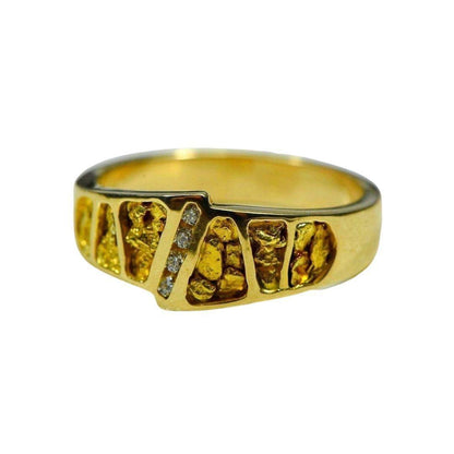 Orocal Gold Nugget Men's Ring with Diamond RM882DN-Destination Gold Detectors