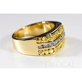Orocal Gold Nugget Men's Ring with Diamonds RM1105DN-Destination Gold Detectors