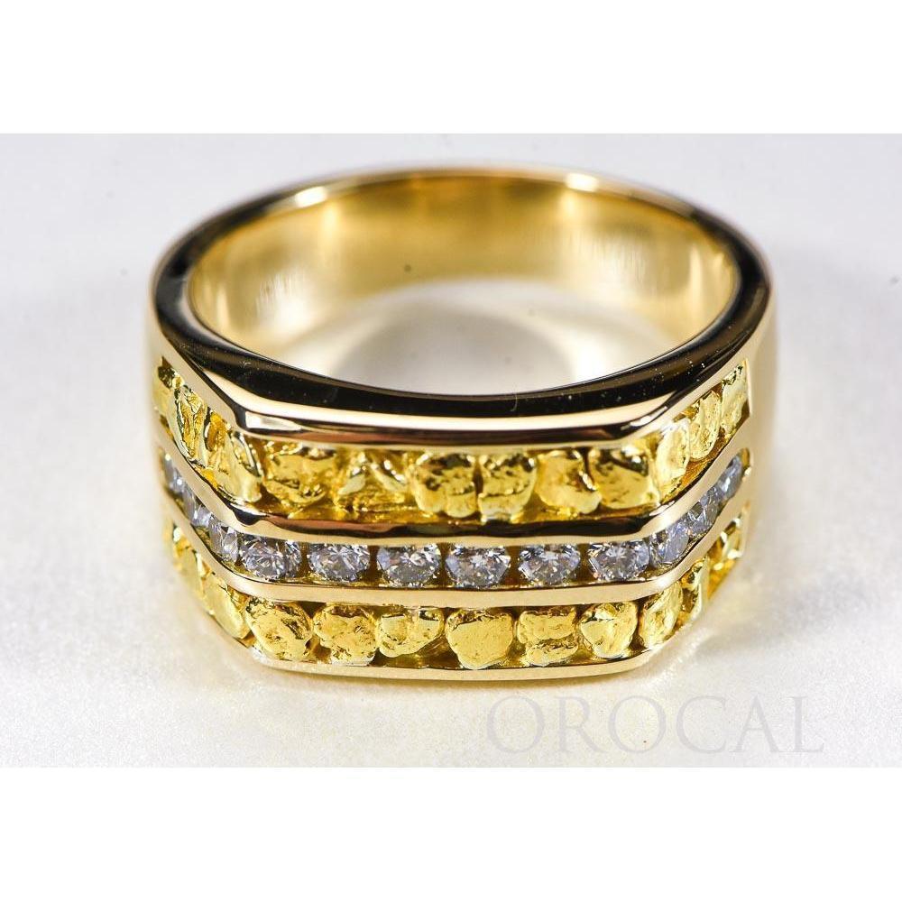 Orocal Gold Nugget Men's Ring with Diamonds RM1105DN-Destination Gold Detectors