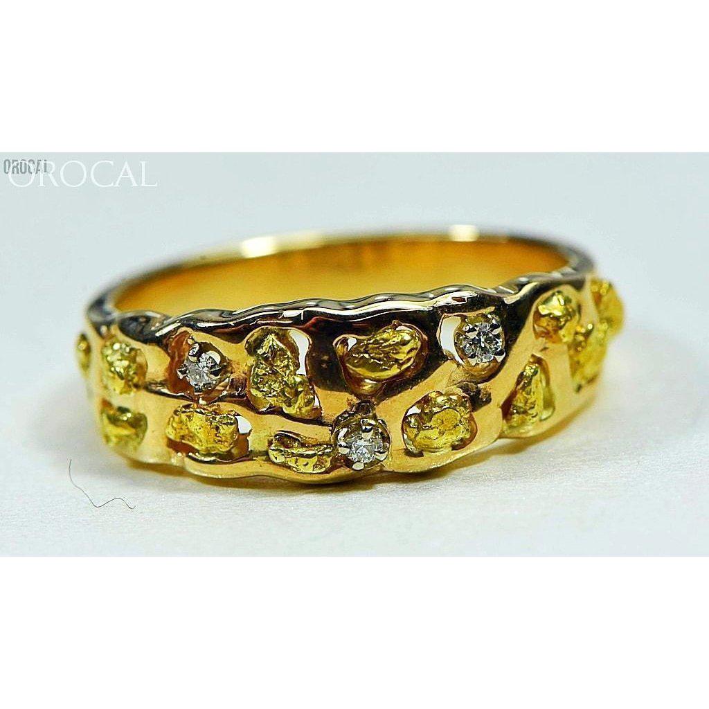 Orocal Gold Nugget Men's Ring with Diamonds RM195D6-Destination Gold Detectors