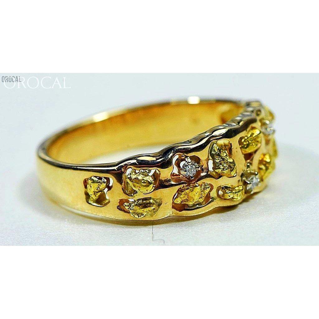 Orocal Gold Nugget Men's Ring with Diamonds RM195D6-Destination Gold Detectors