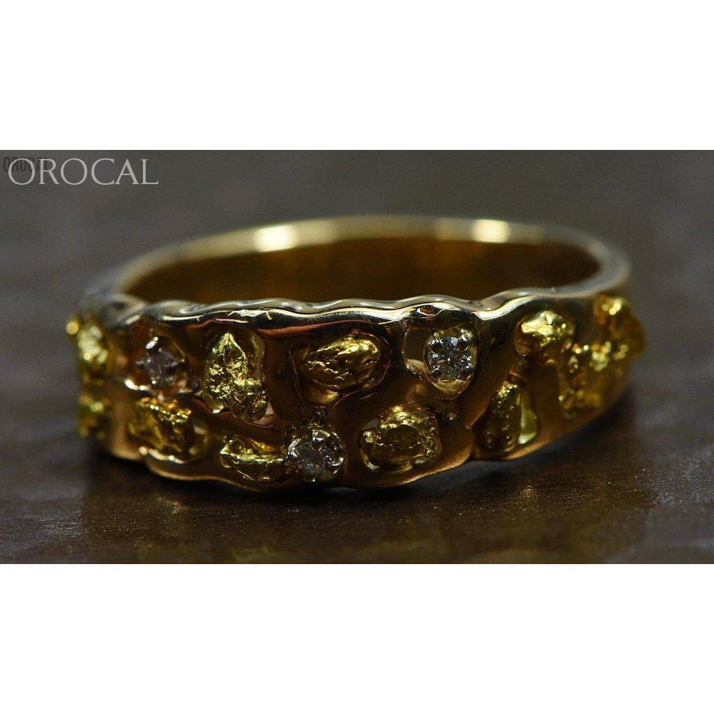 Orocal Gold Nugget Men's Ring with Diamonds RM195D6-Destination Gold Detectors