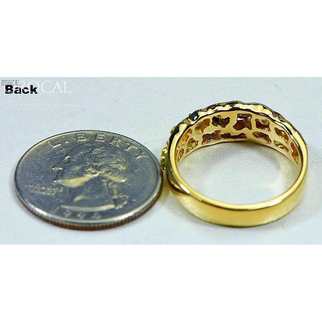 Orocal Gold Nugget Men's Ring with Diamonds RM195D6-Destination Gold Detectors