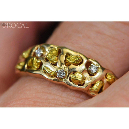 Orocal Gold Nugget Men's Ring with Diamonds RM195D6-Destination Gold Detectors