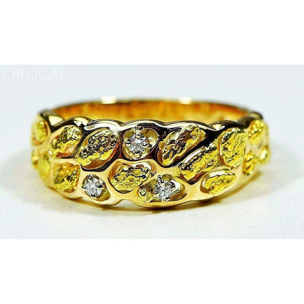 Orocal Gold Nugget Men's Ring with Diamonds RM210D9-Destination Gold Detectors