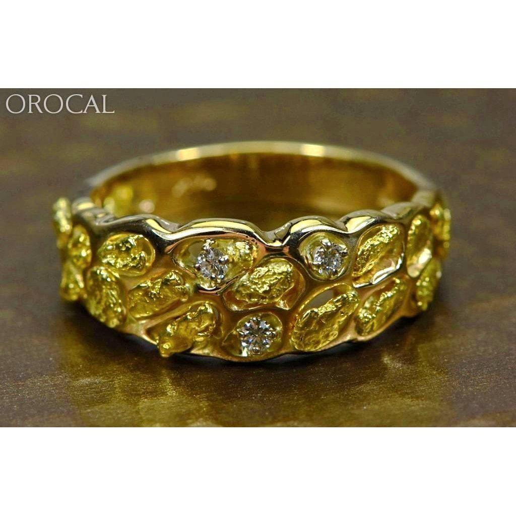 Orocal Gold Nugget Men's Ring with Diamonds RM210D9-Destination Gold Detectors