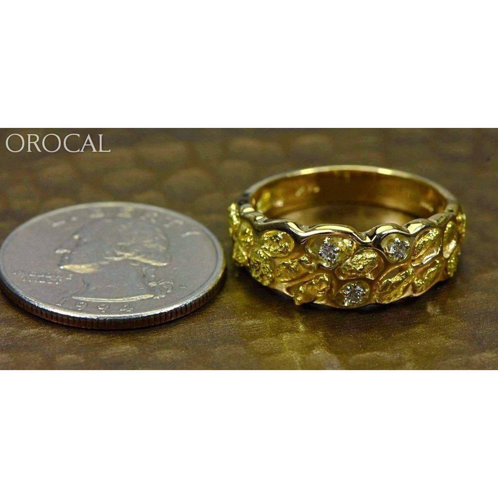 Orocal Gold Nugget Men's Ring with Diamonds RM210D9-Destination Gold Detectors