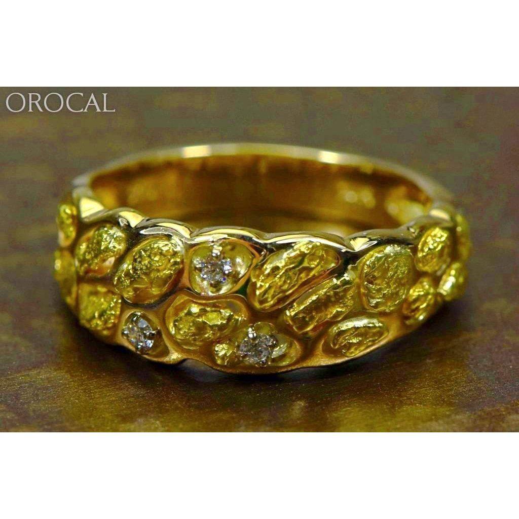 Orocal Gold Nugget Men's Ring with Diamonds RM210D9-Destination Gold Detectors