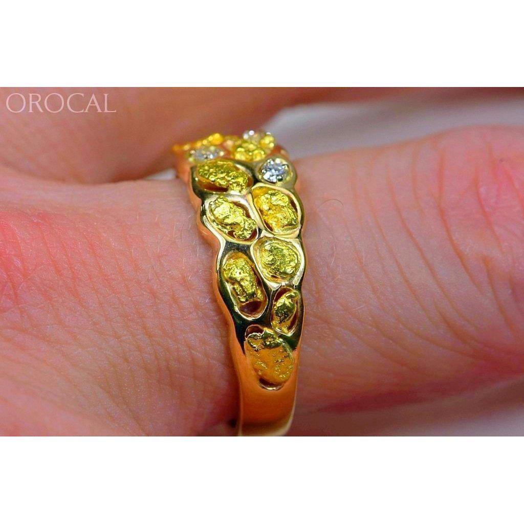 Orocal Gold Nugget Men's Ring with Diamonds RM210D9-Destination Gold Detectors