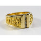 Orocal Gold Nugget Men's Ring with Diamonds RM376D40-Destination Gold Detectors