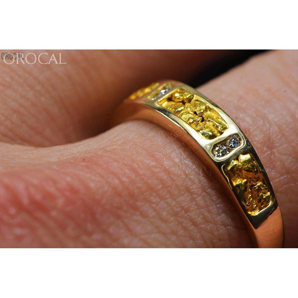 Orocal Gold Nugget Men's Ring with Diamonds RM733D8N-Destination Gold Detectors