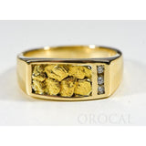 Orocal Gold Nugget Men's Ring with Diamonds RM817D12N-Destination Gold Detectors