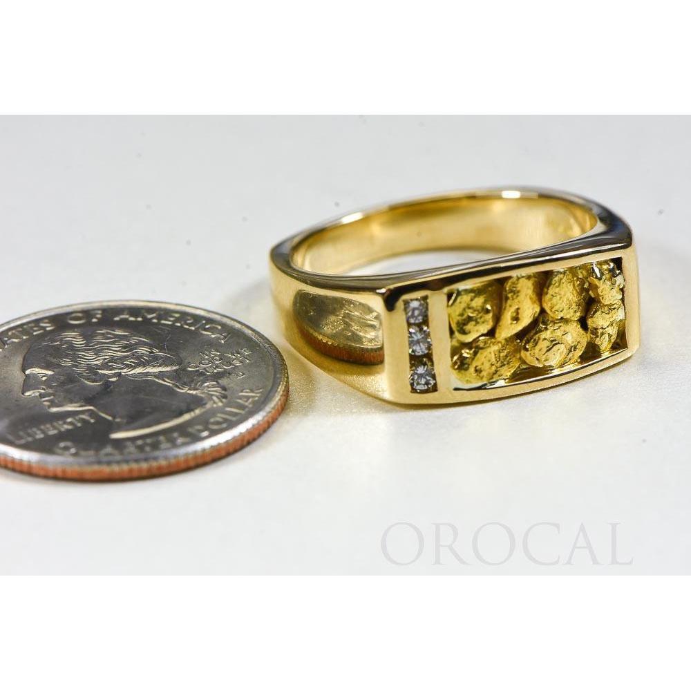 Orocal Gold Nugget Men's Ring with Diamonds RM817D12N-Destination Gold Detectors