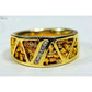 Orocal Gold Nugget Men's Ring with Diamonds RM883D20N-Destination Gold Detectors