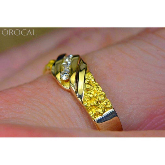 Orocal Gold Nugget Men's Ring with Diamonds RMAJ036D-Destination Gold Detectors