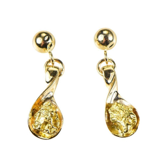 Orocal Gold Nugget Stud Drop Earrings EAJ054N/PD-Destination Gold Detectors