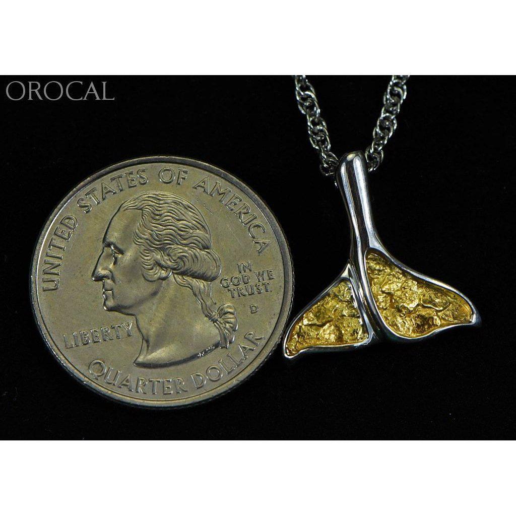 Orocal Gold Nugget Whale Tail Pendant PDLWT113NSS-Destination Gold Detectors