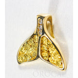 Orocal Gold Nugget Whale Tail Pendant with Diamond PDLWT16SDN-Destination Gold Detectors