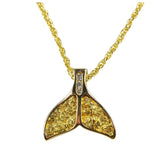 Orocal Gold Nugget Whale Tail Pendant with Diamond PDLWT16SDN-Destination Gold Detectors