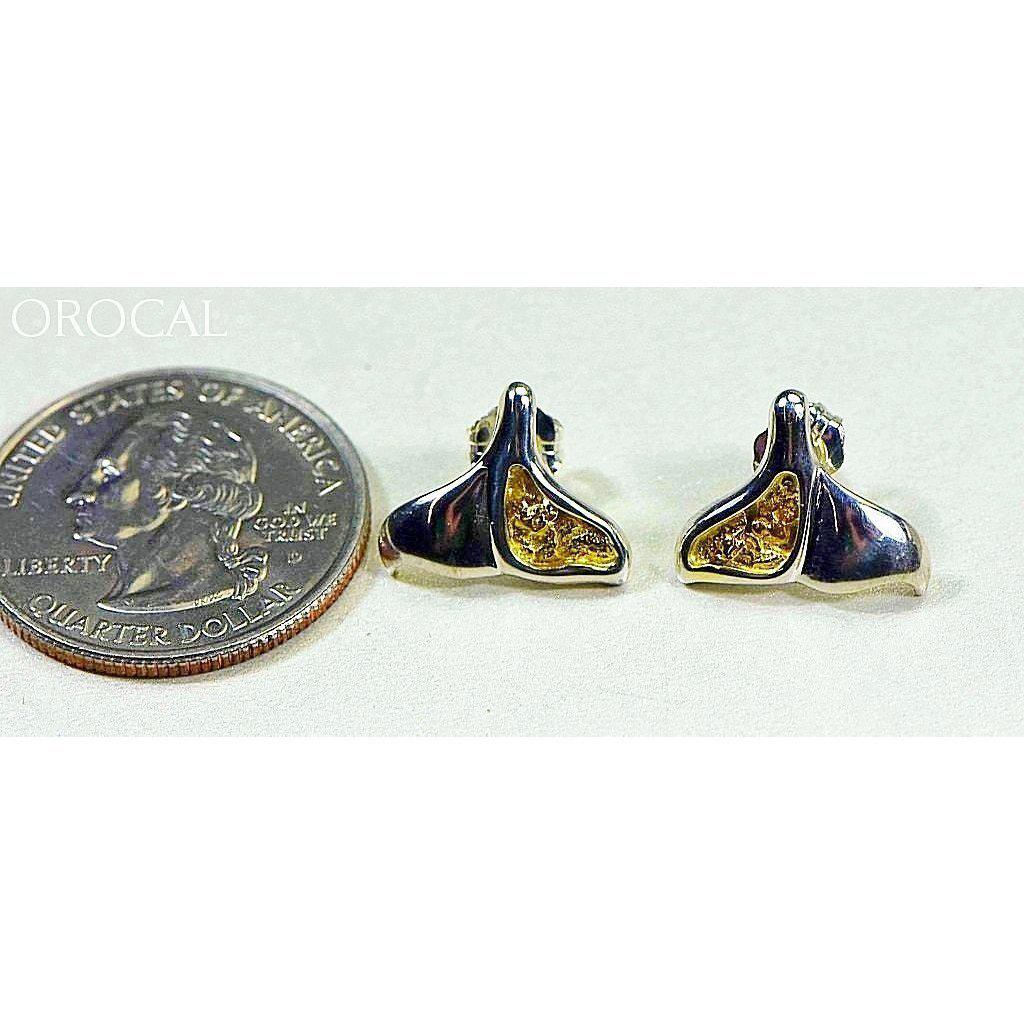 Orocal Gold Nugget Whales Tail Sterling Silver Earrings EDLWT12NSS-Destination Gold Detectors