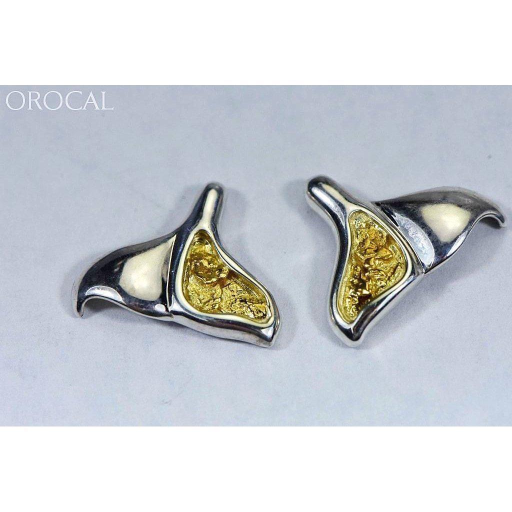 Orocal Gold Nugget Whales Tail Sterling Silver Earrings EDLWT12NSS-Destination Gold Detectors
