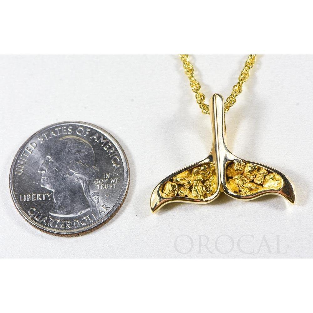 Orocal Gold Nugget Whales Tail Pendant PDLWT8LOL-Destination Gold Detectors
