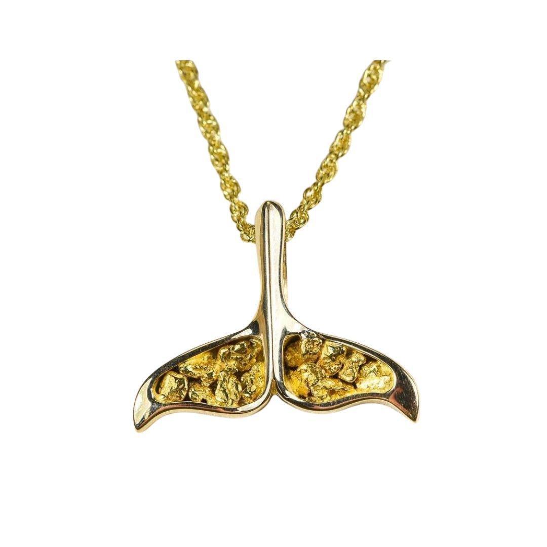 Orocal Gold Nugget Whales Tail Pendant PDLWT8LOL-Destination Gold Detectors