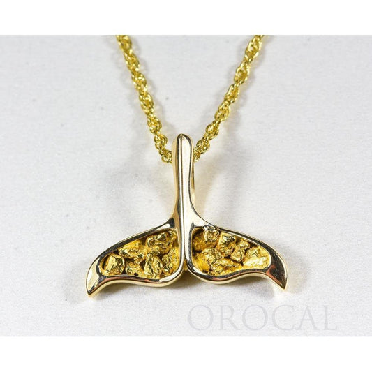 Orocal Gold Nugget Whales Tail Pendant PDLWT8LOL-Destination Gold Detectors