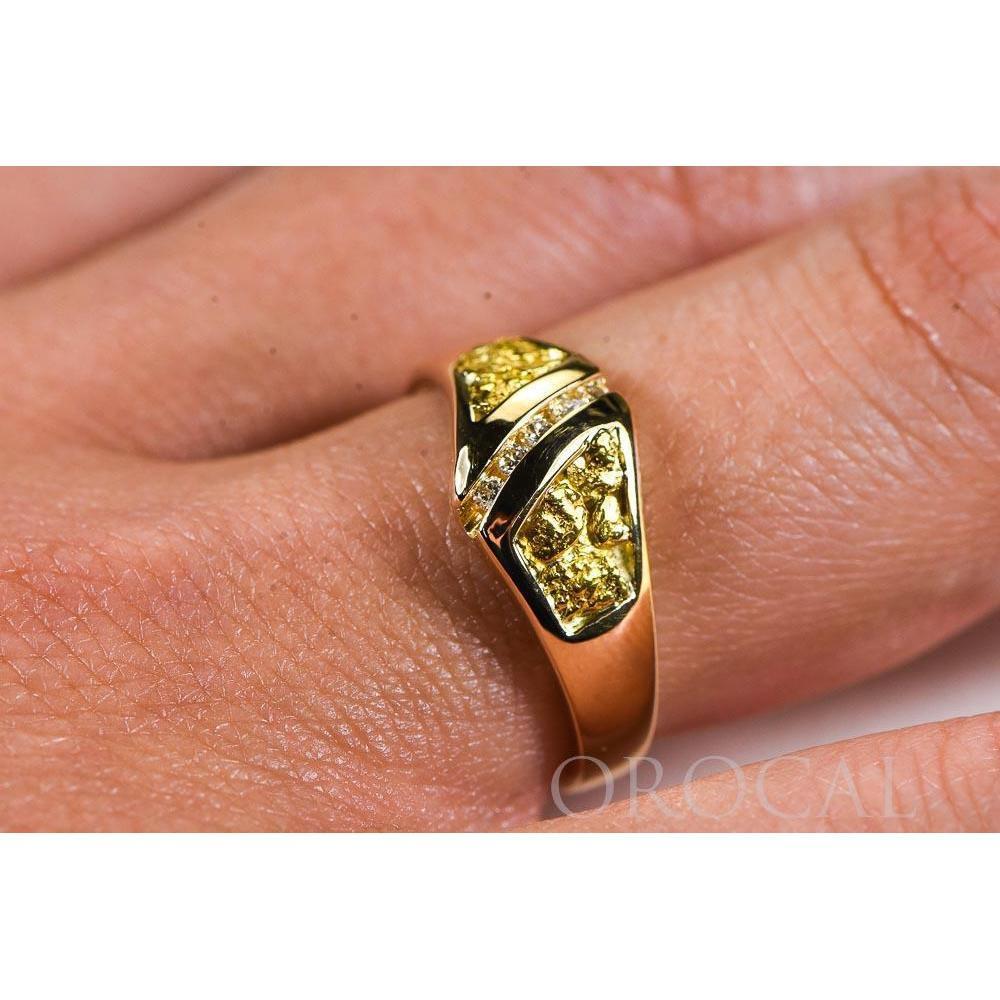 Orocal Gold Nugget and Diamond Ladies Ring RL1064DN-Destination Gold Detectors