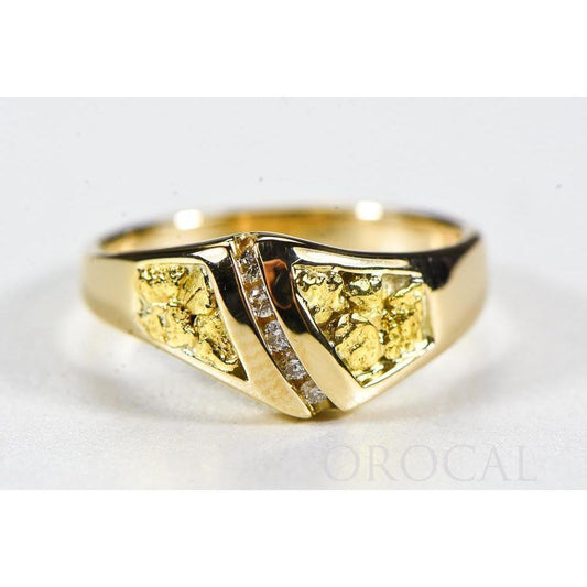 Orocal Gold Nugget and Diamond Ladies Ring RL1064DN-Destination Gold Detectors