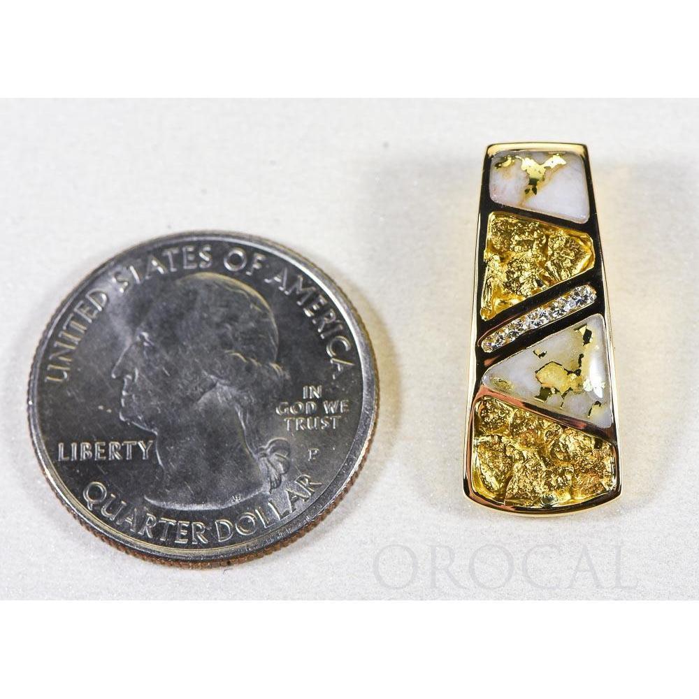 Orocal Gold Quartz Pendant with Diamonds - PN798DNQ-Destination Gold Detectors