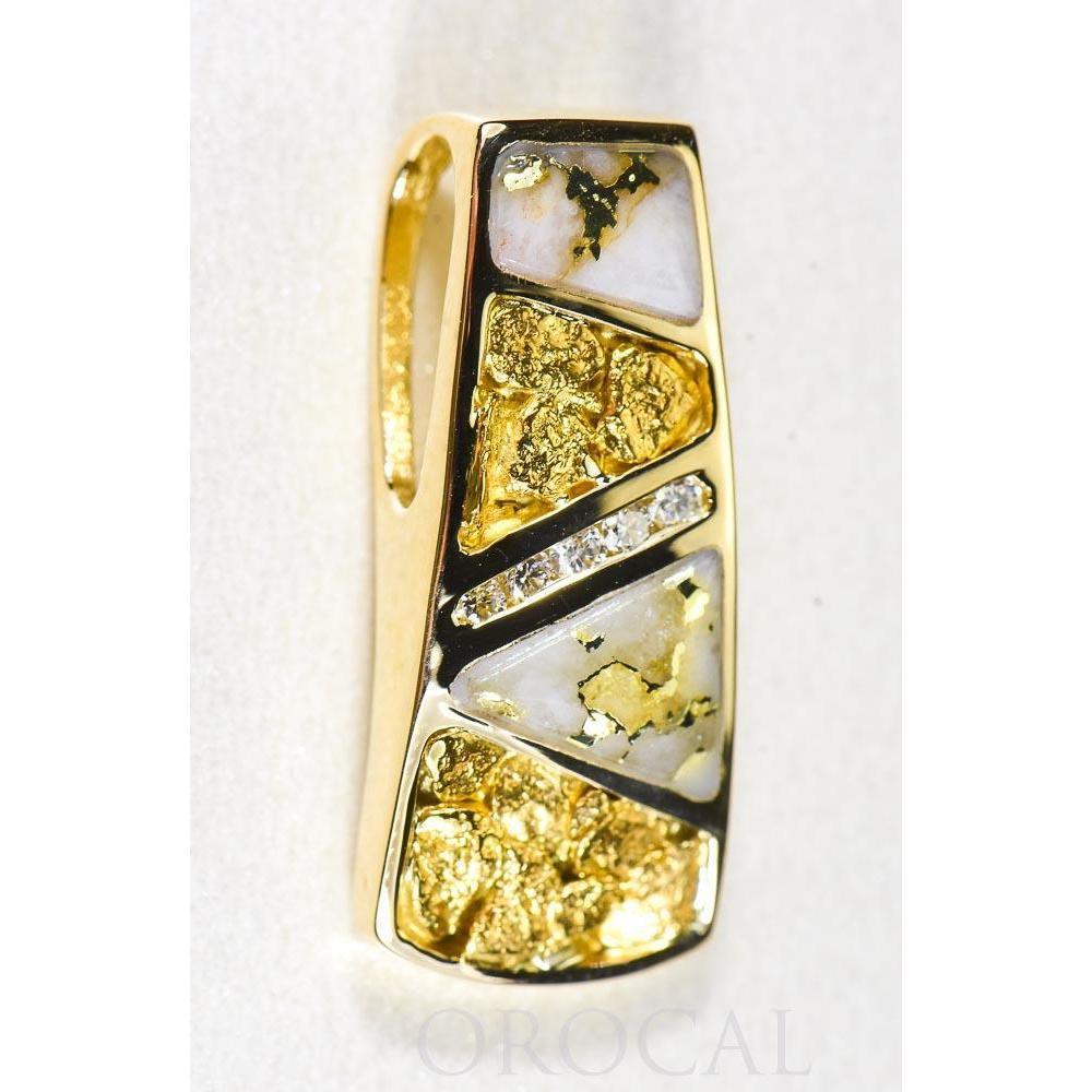 Orocal Gold Quartz Pendant with Diamonds - PN798DNQ-Destination Gold Detectors